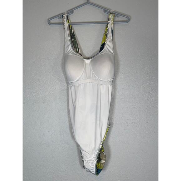 Lands End Tropical Print One Piece Swimsuit Womens 18 Swim Palm Leaf Hawaiian - Picture 5 of 8